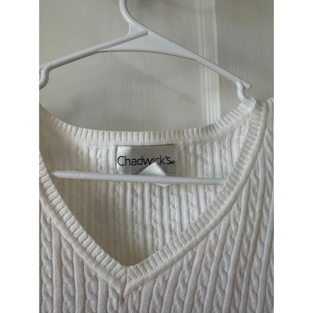 Chadwick’s women’s size x-large white v-neck sweater - Picture 5 of 9